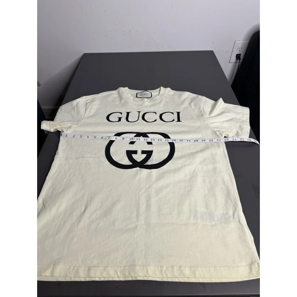 Gucci Men’s Cream Logo Graphic T-Shirt